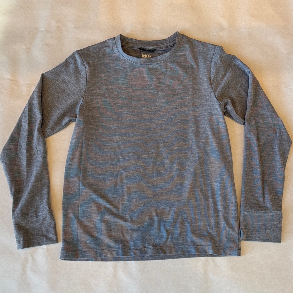 REI Boys Heathered Gray Long Sleeve Tee